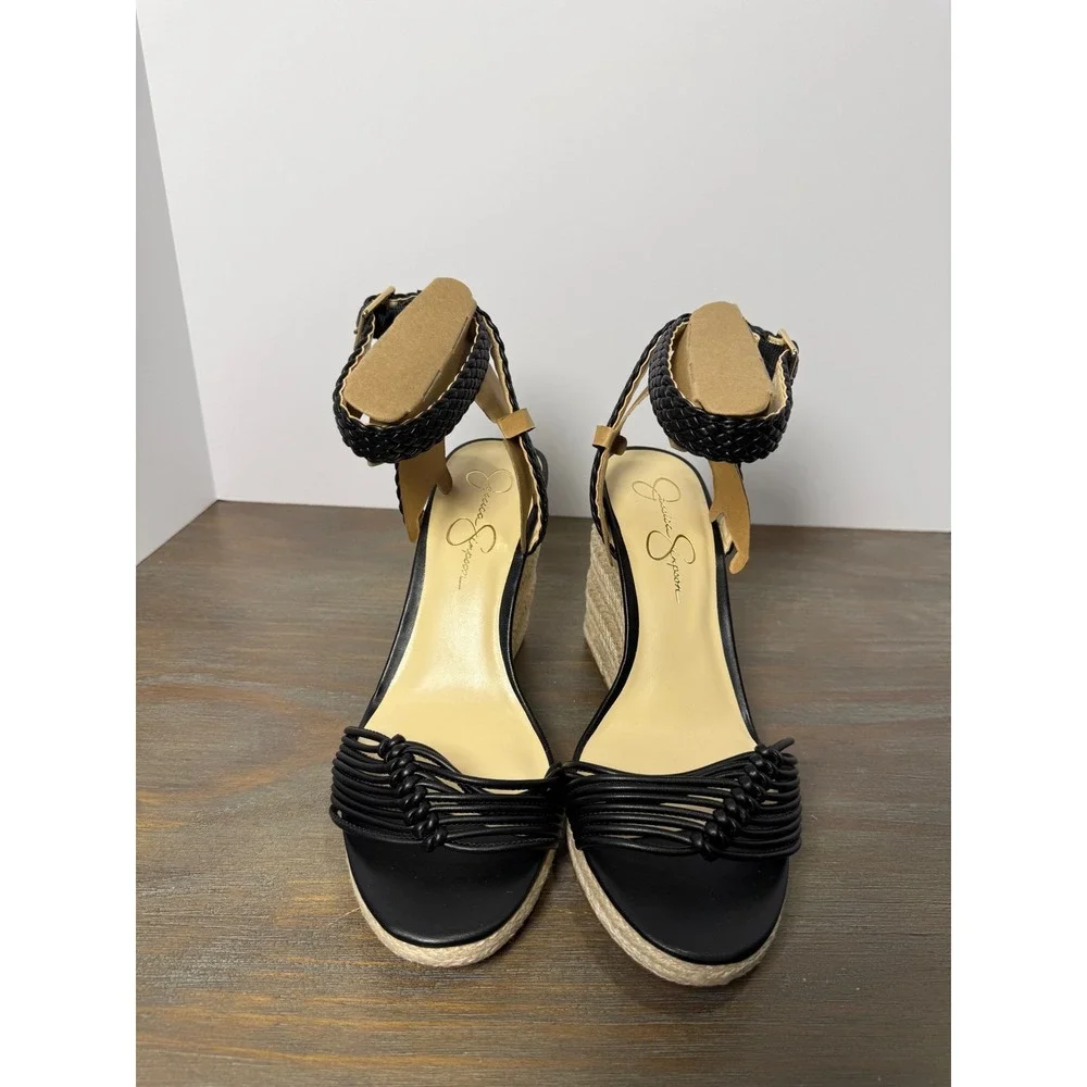 Jessica‎ Simpson Talise Espadrille Platform Wedge Sandals Black Size 11 NWT